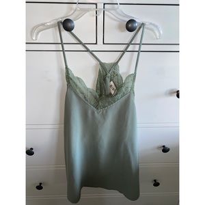 Bibi size L lace trim racerback tank